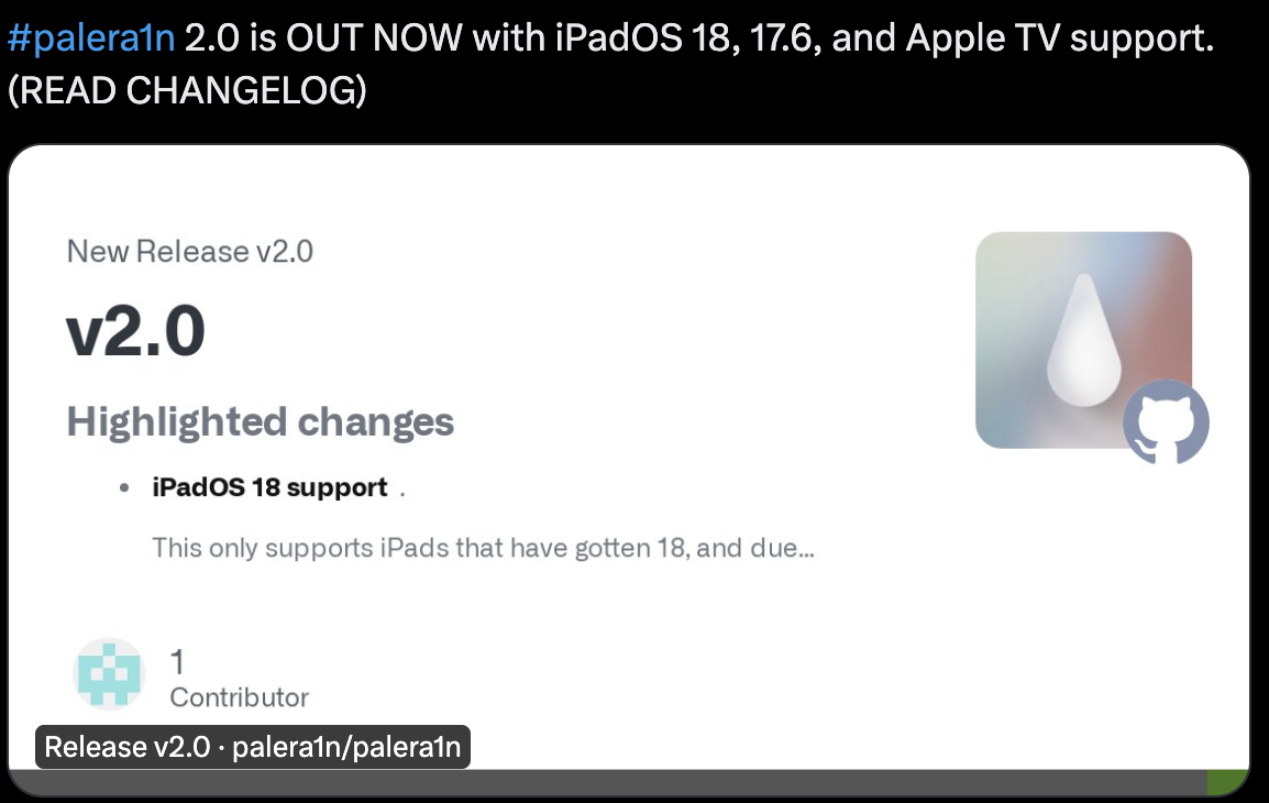 Palera1n Jailbreak for iPadOS18.x - iPadOS17.x